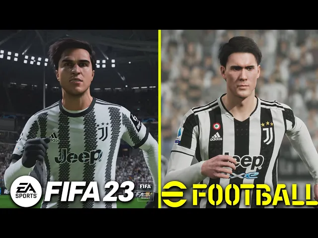 FIFA 23 vs eFootball 2022 (PES 2022) Early Graphics Comparison