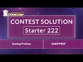 Sorting Prefixes SORTPREF Starter 222 CodeChef Solution
