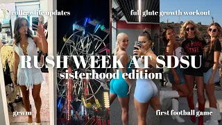 RUSH WEEK AT SDSU my workout routine first football game rush behind the updates