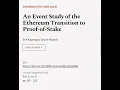 An Event Study of the Ethereum Transition to Proof-of-Stake | RTCL.TV