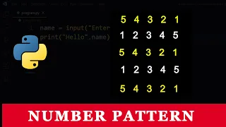 Python Program To Print Number Pattern in Square Shape 11