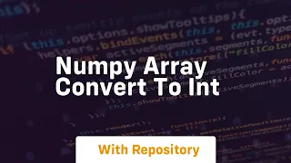 numpy array convert to int