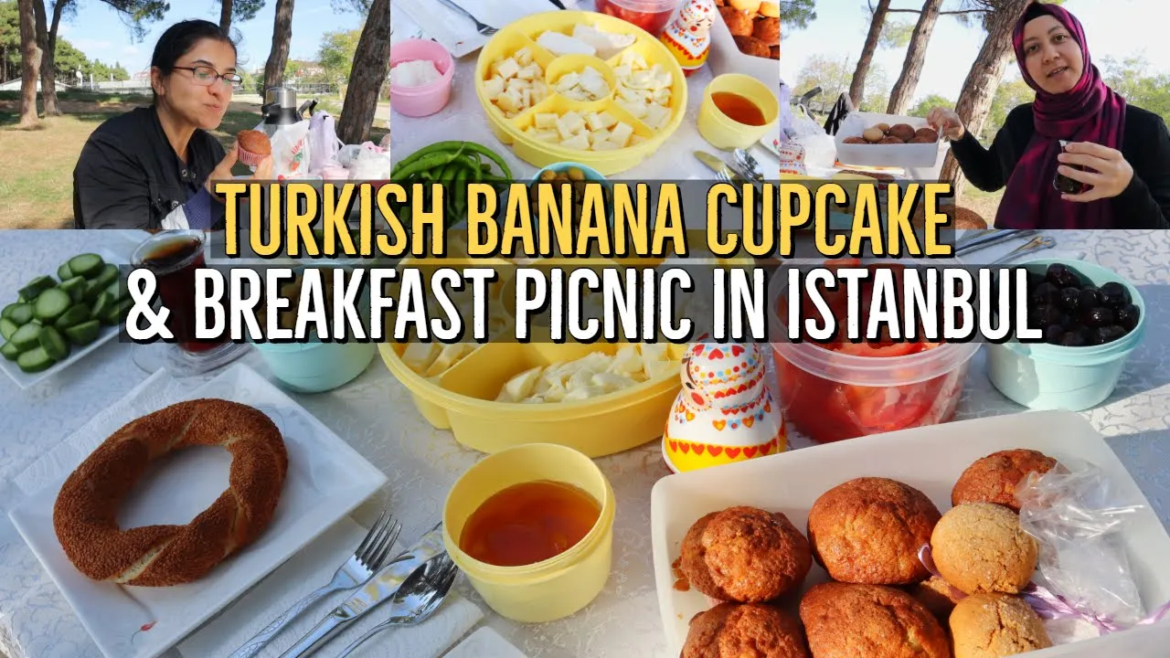 Turkish Style Banana Cupcake & Breakfast Picnic With Friend   Istanbul Vlog By Aysenur Altan