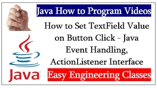 How to Set TextField Value on Button Click - Java Event Handling ActionListener Interface example