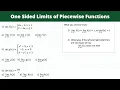 One Sided Limits of Piecewise Functions - Calculus