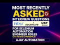 Top Selenium Automation Interview Questions 2025 Infosys Accenture UST Global