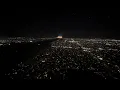 UA698 colourful evening landing LAX