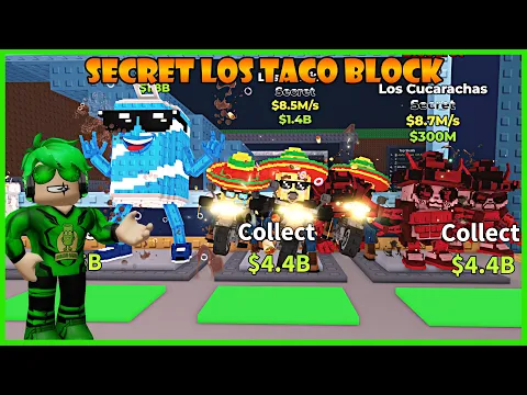 Video Thumbnail: Aku Berhasil Dapat Semua Secret Terlangka Dari Los Taco Block - Roblox Steal A Brainrot