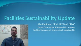 JMU Facilities Management Sustainability Update