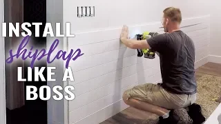 How to Install Shiplap on a Wall - DIY