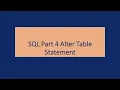 SQL Part 4 Alter Table Statement