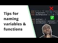Tips for naming variables and functions in programming Javascript