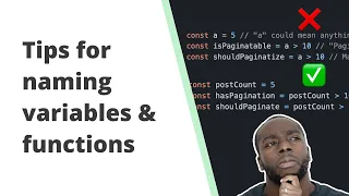 Tips for naming variables and functions in programming Javascript