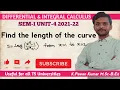 Finding length of the curve D I Calculus SEM-I OU