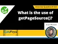 What is the use of getPageSource Selenium Interview Question