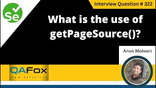 What is the use of getPageSource Selenium Interview Question