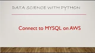 Connect to MYSQL RDS on AWS using Jupyter Notebook