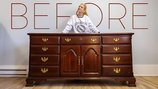 How to Paint a Dresser to Look Like Wood | Extreme Faux Wood Makeover