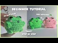 Crochet Frog Keychain for Beginners step by step cute keychain ideas no sew amigurumi