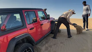 Self Recovering stuck Jeep Wrangler Rubicon in Rajasthan India