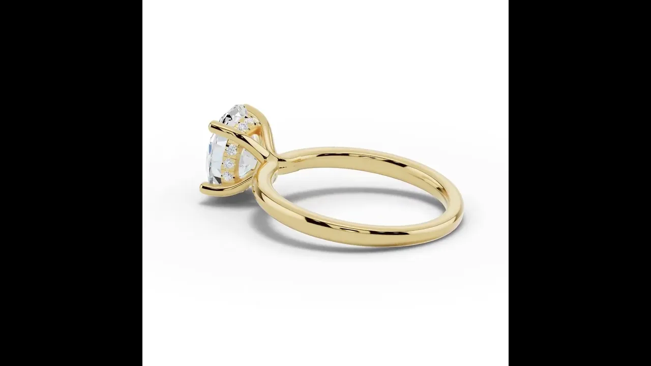 Oval Lustre Hidden Halo Solitaire
