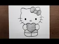 Çizim eğitimi - Yeni başlayanlar için Hello kitty adım adım nasıl çizilir -  Öğretici kolay çizim