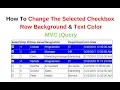 mvc checkbox selected row color background change jquery 3 3 1