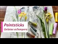 Faber Castell Gelatos vs Tempera Paint Sticks Unboxing Swatching