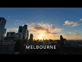 Sunset Over Melbourne Skyline Timelapse