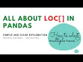 loc - How to select multiple rows from dataframe using loc in python pandas