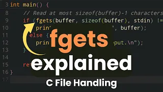 fgets function explained C Programming File Handling Course for Beginners