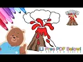 How to Draw a Volcano Easy Drawing Learning for Kids