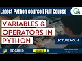 Variables Operators in Python Lecture no 4 iSoftra