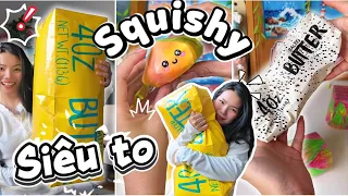 Thử thách LÀM SQUISHY BƠ SIÊU TO 😱LÀM SQUISHY BÁNH BAO Giấy🥟đến khi Đầy Thùng✨ Jane Nguyễn