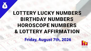 August 7th 2026 - Lottery Lucky Numbers Birt ay Numbers Horoscope Numbers