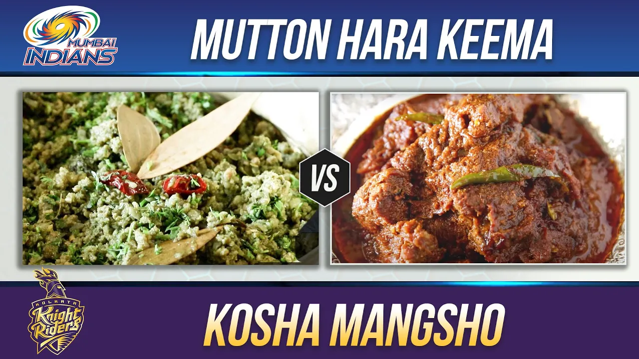 Mumbai Indians Vs Kolkata Knight Riders   Mutton Hara Keema   Kosha Mangsho   Mutton Recipe By Smita