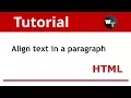 HTML Tutorial How to align text in a paragraph