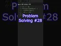 Problem solving question of