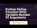 python define function with variable number of arguments