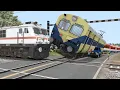 Download Lagu Train vs Train - Two Trains Crossing each other at Diamond Crossing | Train Simulator 2022