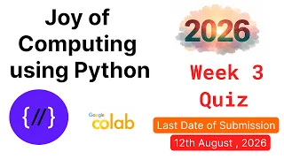 NPTEL Joy of Computing Using Python - Week 3 Quiz Answers 2026 Proof Included