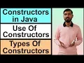Constructors in Java Use of Constructors Types of Constructors with example Hindi