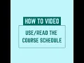 USFCA How to Use Read the Course Schedule