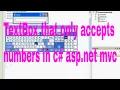 TextBox that only accepts numbers in c asp net c