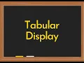 Tabular Display Calculator