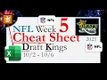 Cheat Sheet DraftKings NFL Week 5 Best Value Picks Sleepers Daily Fantasy Football 2025