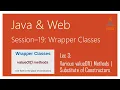 Wrapper Classes in Java Various valueOf Methods Substitute of Constructors
