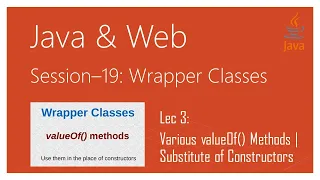 Wrapper Classes in Java Various valueOf Methods Substitute of Constructors