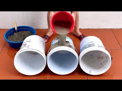 Download MP3 Amazing Ideas From Old Plastic Containers And Cement - How to Make a Cement Flower Pot at Home