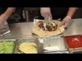 Speedy Chicken and Steak Burrito Made in Chipotle Mexican Grill in Fresno California